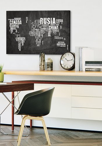 ARTGEIST Mundo Negro - Verdenskort med spanske landenavne trykt p kork - Flere strrelser