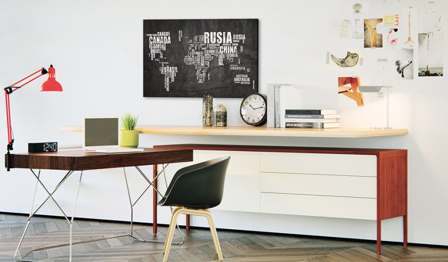 ARTGEIST Mundo Negro - Verdenskort med spanske landenavne trykt p kork - Flere strrelser