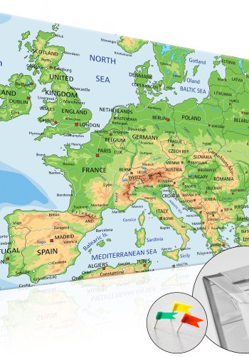 ARTGEIST Europe - Europakort i klassisk design med landenavne trykt p kork - Flere strrelser