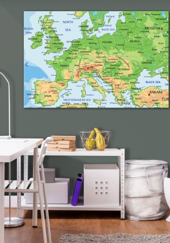 ARTGEIST Europe - Europakort i klassisk design med landenavne trykt p kork - Flere strrelser