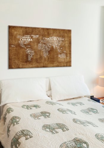 ARTGEIST The Lost Map - Verdenskort med italienske landenavne trykt p kork - Flere strrelser