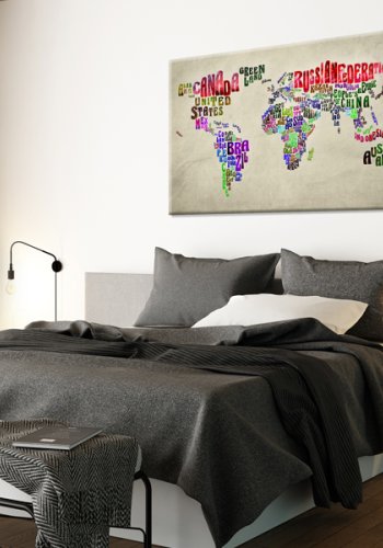 ARTGEIST Global Tourné - Verdenskort med engelske landenavne trykt p kork - Flere strrelser