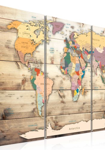 ARTGEIST Map of Dreams - Klassisk verdenskort trykt p lrred, 3-delt - Flere strrelser