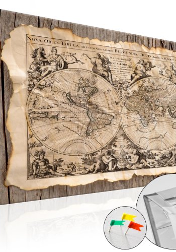 ARTGEIST Map of the Past - Historisk verdenskort med latinsk tekst trykt p kork - Flere strrelser