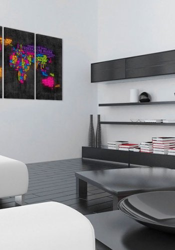 ARTGEIST Mappa del Mondo - Verdenskort med landenavne trykt p kork, 3-delt - Flere strrelser