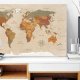ARTGEIST World Map: Beige Chic - Klassisk verdenskort trykt p lrred - Flere strrelser
