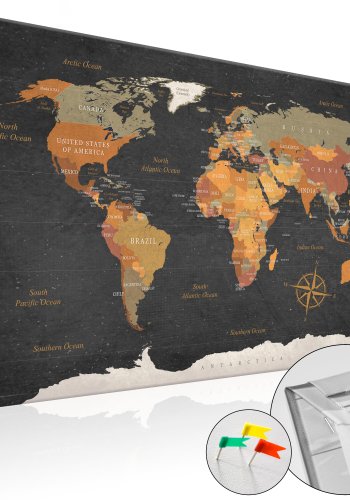 ARTGEIST Secrets of the Earth - Klassisk verdenskort trykt p kork - Flere strrelser