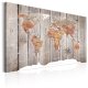 ARTGEIST World Map: Wooden Stories - Farverigt verdenskort p tr trykt p lrred - Flere strrelser