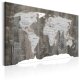 ARTGEIST World Map: Wooden World - Verdenskort med tr-baggrund trykt p lrred - Flere strrelser