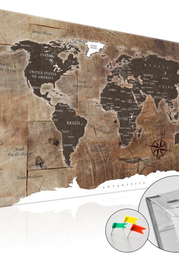 ARTGEIST Wooden Mosaic - Verdenskort p tr-mosaik trykt p kork - Flere strrelser