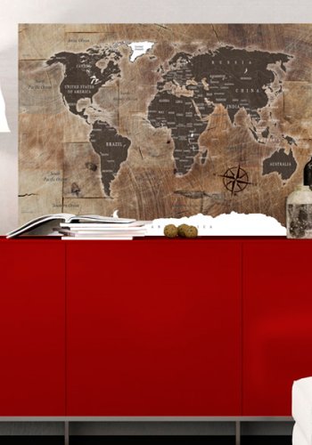 ARTGEIST Wooden Mosaic - Verdenskort p tr-mosaik trykt p kork - Flere strrelser