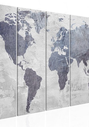 ARTGEIST verdenskort, 5-delt - Concrete World Map Narrow - Flere strrelser