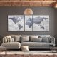 ARTGEIST verdenskort, 5-delt - Concrete World Map Narrow - Flere strrelser