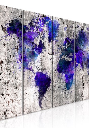 ARTGEIST billede af verdenskort, 5-delt - Verdenskort Ink Blots Narrow - Flere strrelser