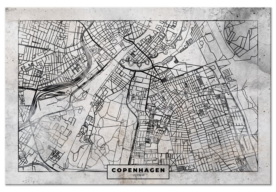 Danmarkskort Billede - Copenhagen Plan (1 Part) bred