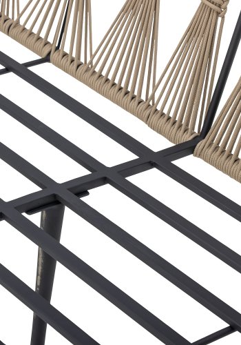 BLOOMINGVILLE Pavone havesofa, m. beigebrune puder - lysebrun polyesterreb og sort metal