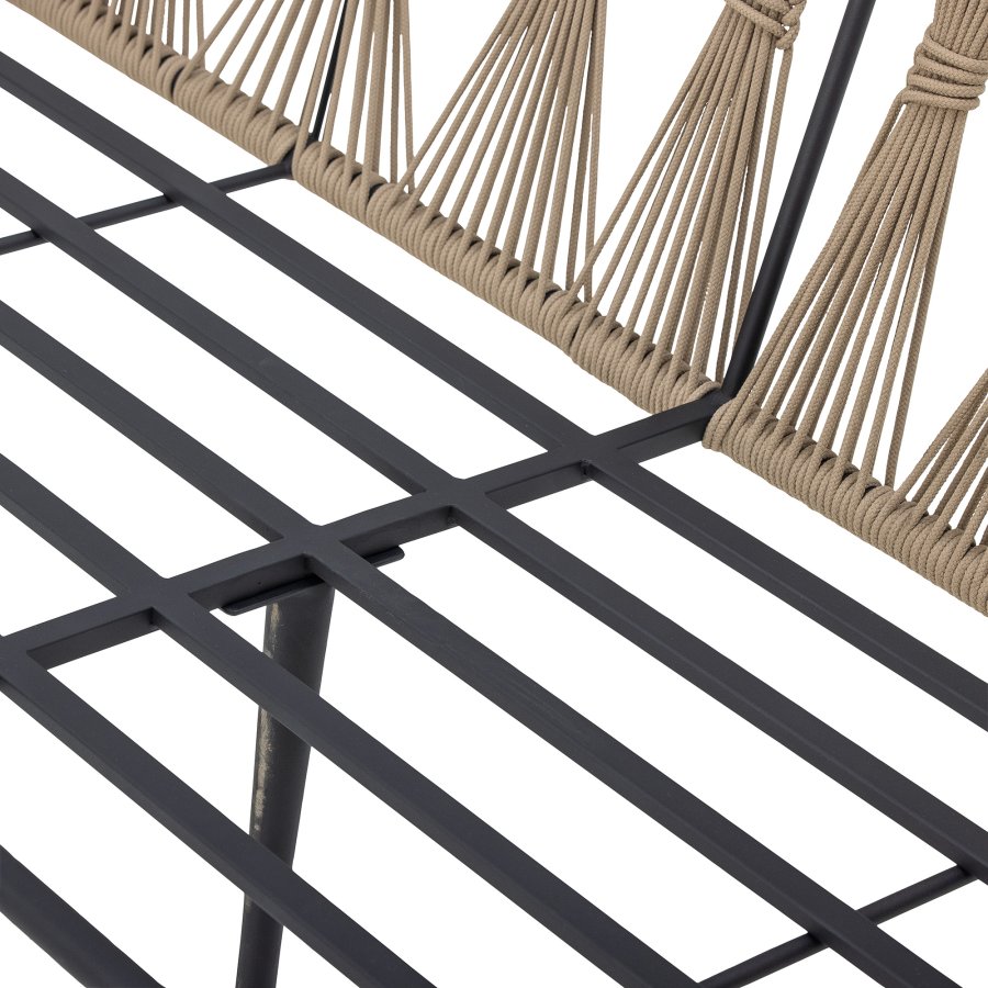 BLOOMINGVILLE Pavone havesofa, m. beigebrune puder - lysebrun polyesterreb og sort metal