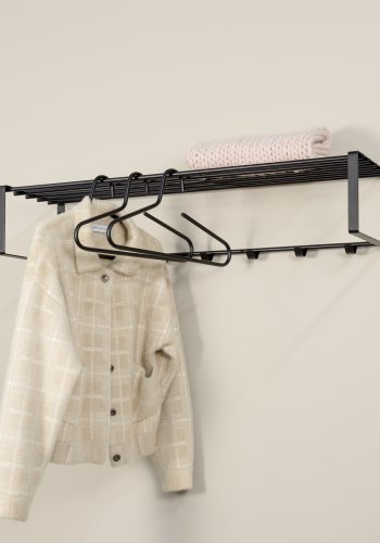 SPINDER DESIGN Rex 2 XL hattehylde, m. 7 knager - sort stl (B:100)