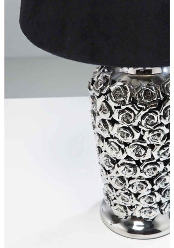 KARE DESIGN Bordlampe i velour og slv, Rose Multi