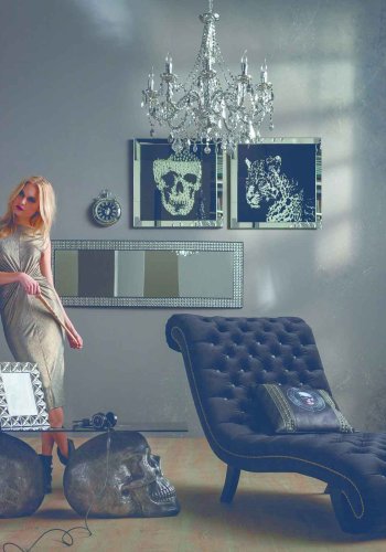 KARE DESIGN Plakat, Mirror Skull - Sort slv, m. ramme, (100x100cm)