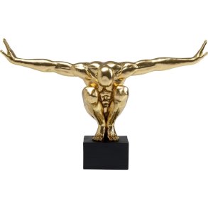 KARE DESIGN Athlete XL Gold figur - guld/sort polyresin/marmor