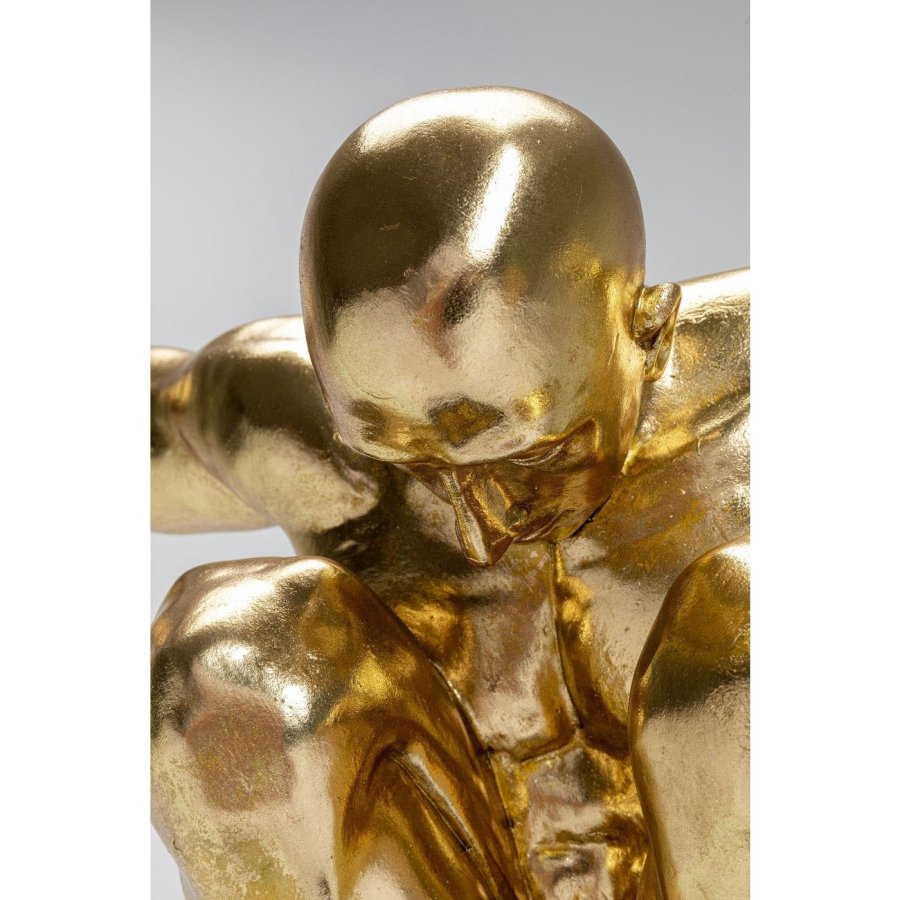 KARE DESIGN Athlete XL Gold figur - guld/sort polyresin/marmor