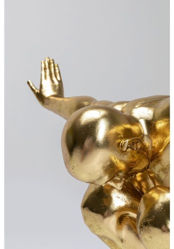 KARE DESIGN Athlete XL Gold figur - guld/sort polyresin/marmor