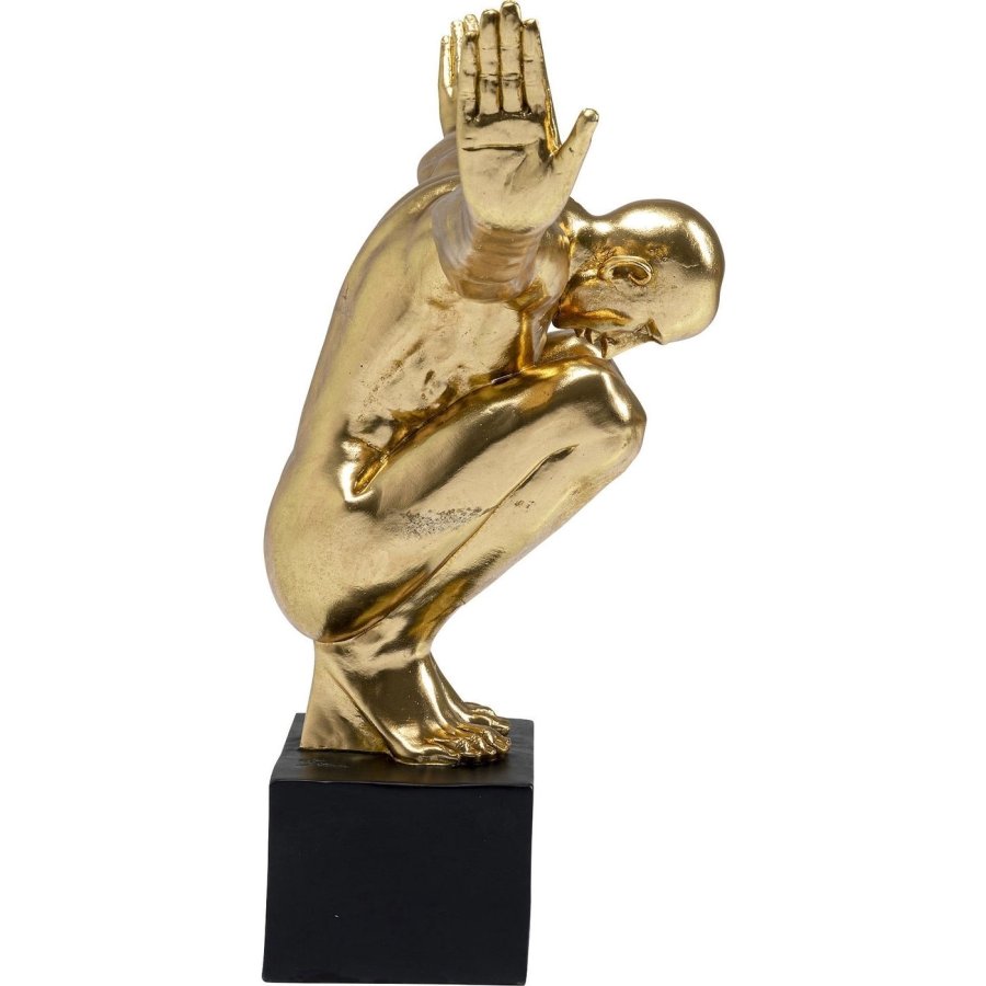 KARE DESIGN Athlete XL Gold figur - guld/sort polyresin/marmor