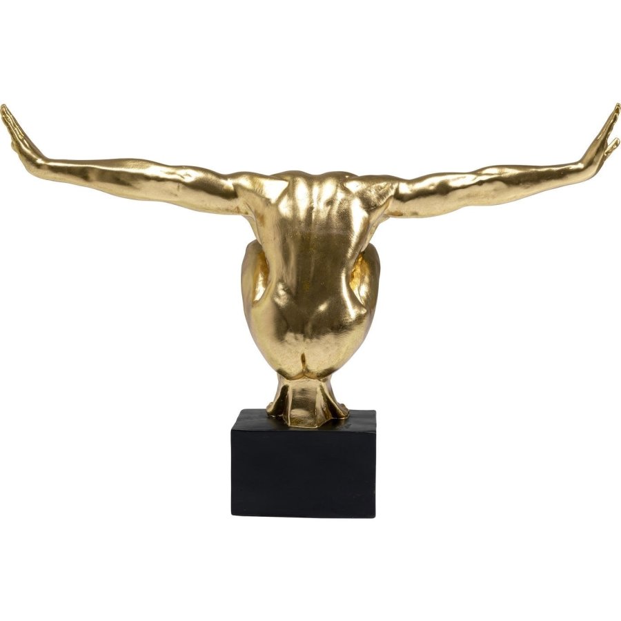 KARE DESIGN Athlete XL Gold figur - guld/sort polyresin/marmor