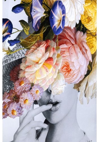 KARE DESIGN Flower Lady billede - multifarvet/klar kunstpapir/glas og polyresin, rektangulr 152x117