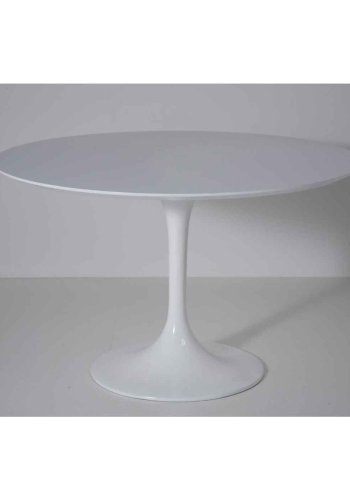 KARE DESIGN Invitation spisebord - hvid fiberglas, metal og tr, rundt (:120)