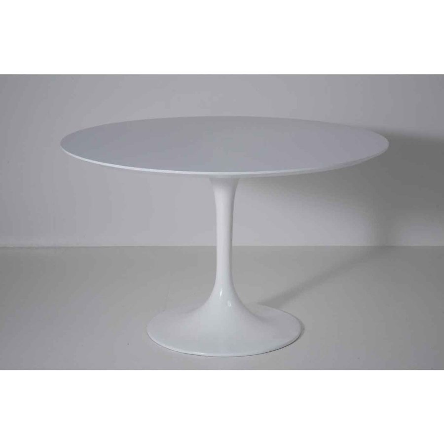 KARE DESIGN Invitation spisebord - hvid fiberglas, metal og tr, rundt (:120)