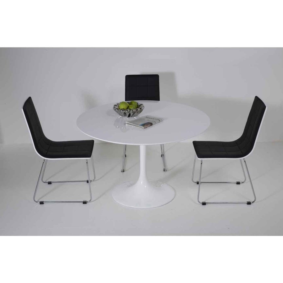 KARE DESIGN Invitation spisebord - hvid fiberglas, metal og tr, rundt (:120)