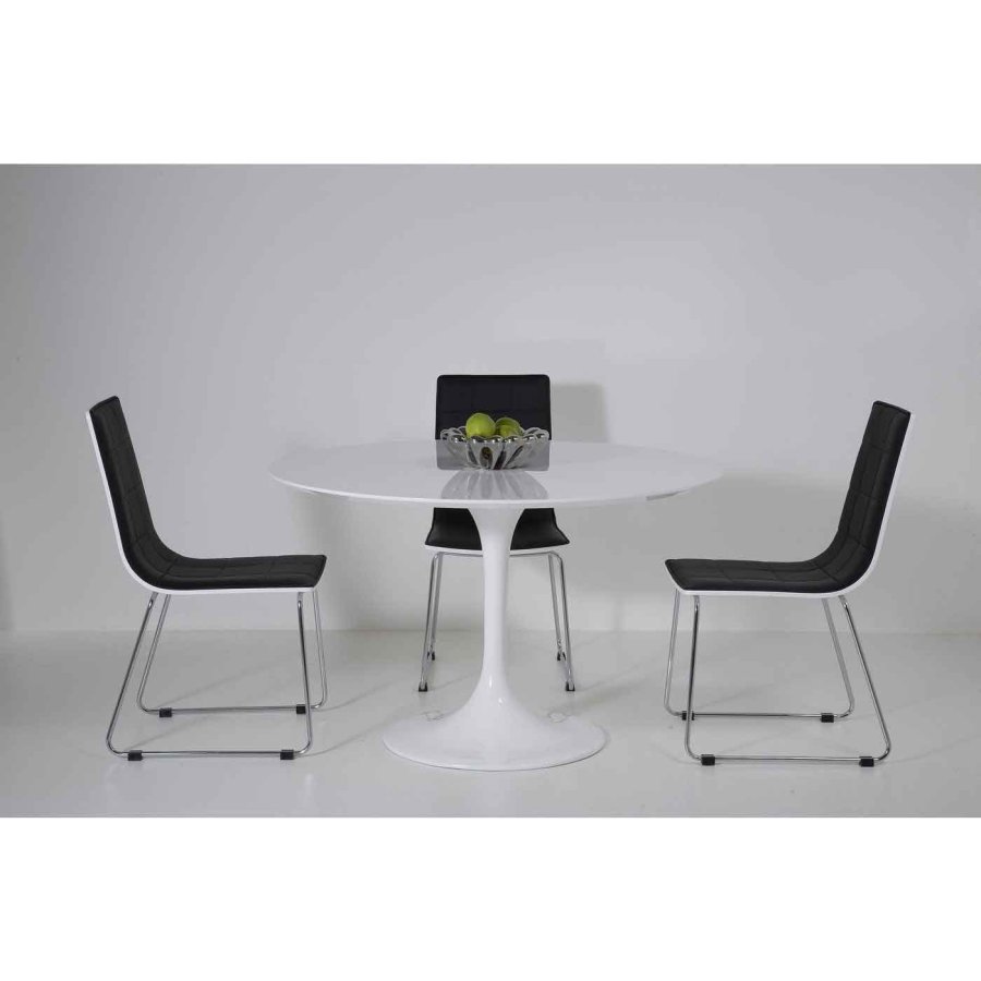 KARE DESIGN Invitation spisebord - hvid fiberglas, metal og tr, rundt (:120)