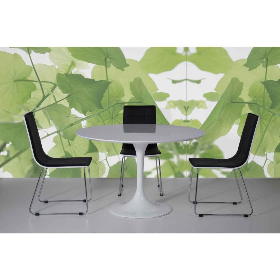 KARE DESIGN Invitation spisebord - hvid fiberglas, metal og tr, rundt (:120)