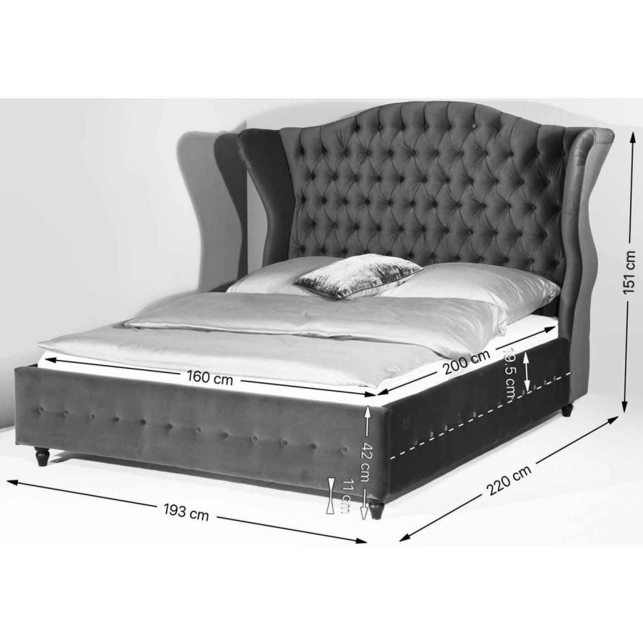 KARE DESIGN Bed City sengeramme - sand stof, 160x200