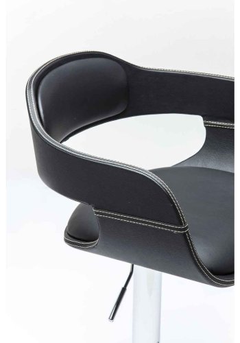 KARE DESIGN Costa barstol - sort lder PU, tr og stl