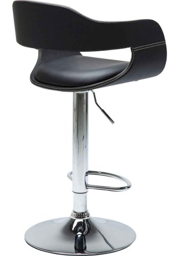 KARE DESIGN Costa barstol - sort lder PU, tr og stl