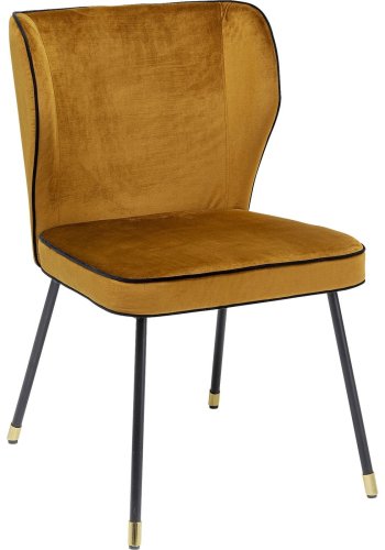 KARE DESIGN Irina spisebordsstol - brun velour og stl