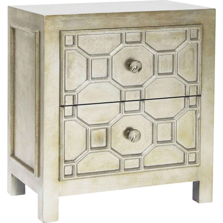 KARE DESIGN Alhambra natbord - slv, m. 2 skuffer