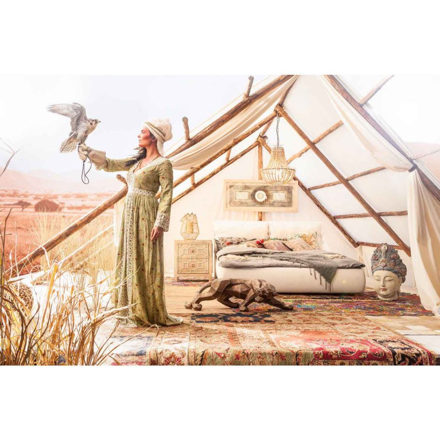 KARE DESIGN Alhambra natbord - slv, m. 2 skuffer