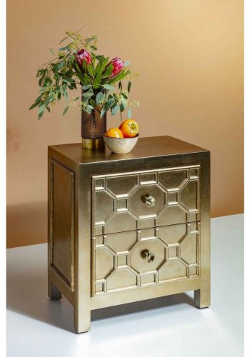 KARE DESIGN Alhambra natbord - slv, m. 2 skuffer