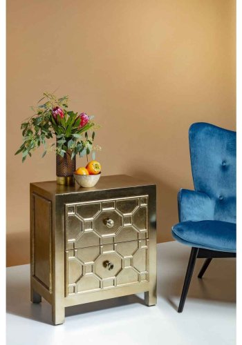 KARE DESIGN Alhambra natbord - slv, m. 2 skuffer