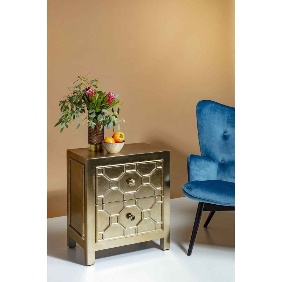 KARE DESIGN Alhambra natbord - slv, m. 2 skuffer