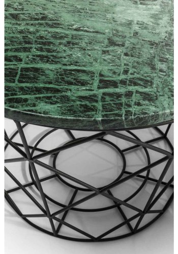 KARE DESIGN East Round sofabordsst - grn/hvid/sort marmor, rund (st m. 3)