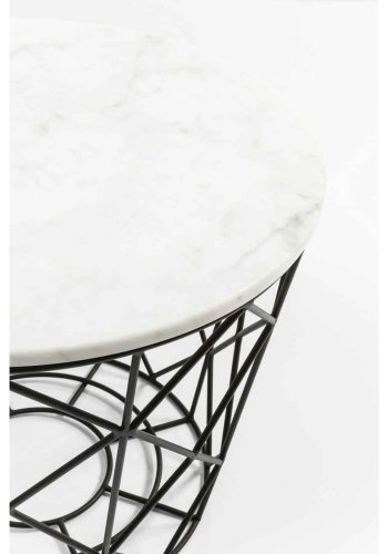 KARE DESIGN East Round sofabordsst - grn/hvid/sort marmor, rund (st m. 3)