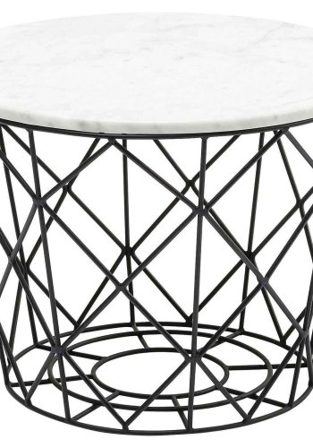 KARE DESIGN East Round sofabordsst - grn/hvid/sort marmor, rund (st m. 3)