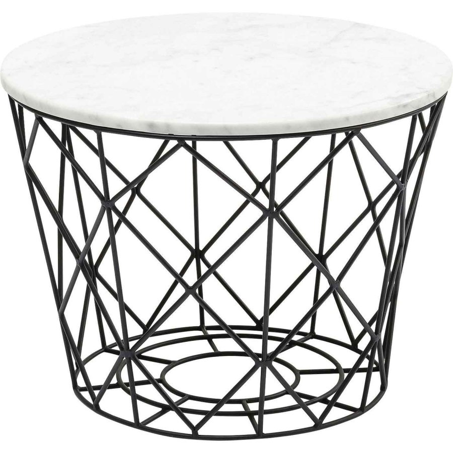 KARE DESIGN East Round sofabordsst - grn/hvid/sort marmor, rund (st m. 3)