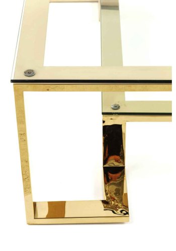 KARE DESIGN Gold Rush sofabord - glasplade og guld stl (120x120)