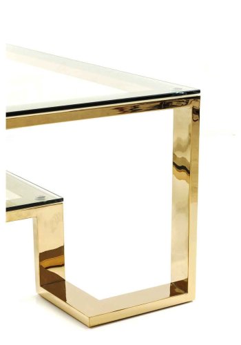 KARE DESIGN Gold Rush sofabord - glasplade og guld stl (120x120)